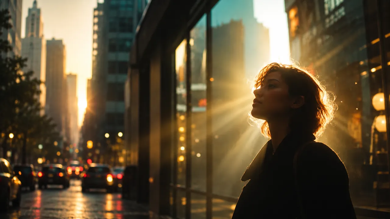 AI filmmaking course student on a Hyderabad street during a golden-hour shoot